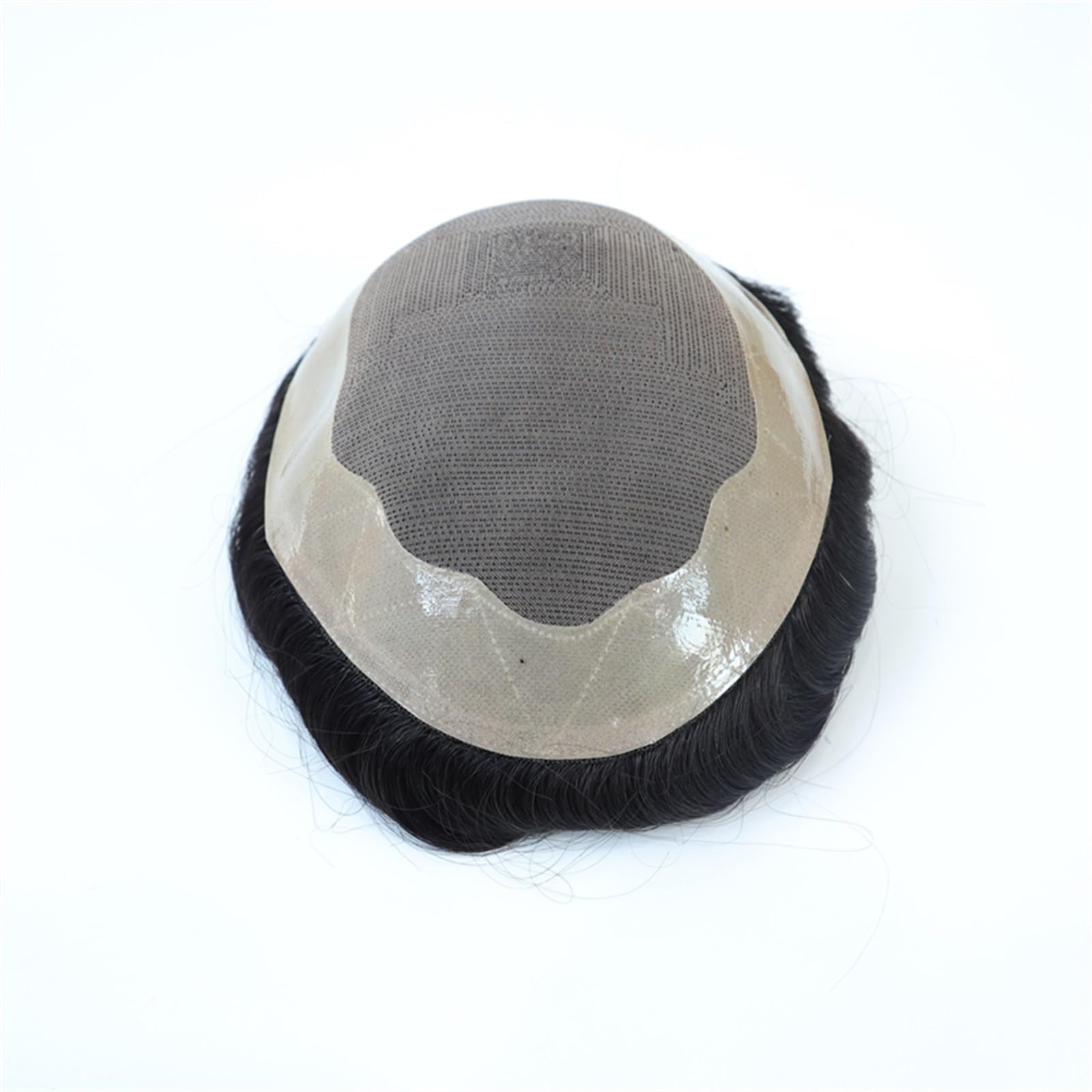 Peruka męska Mono Npu, peruka męska, tupet, delikatna, trwała proteza kapilarna, 15 cm, ręcznie robiona peruka męska, indyjski system zastępczy ludzkich włosów, tupeta dla mężczyzn (#2)