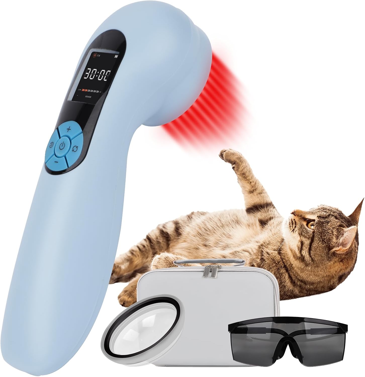 Cold Laser Therapy Device for Dogs, 5x808nm+10x650nm, Handheld Infrared Red Light Therapy with Upgrade Protective Cover, 5000mAh Pet Laser therapy for Pain Relief, Wound Healing, ColdLaser Therapy