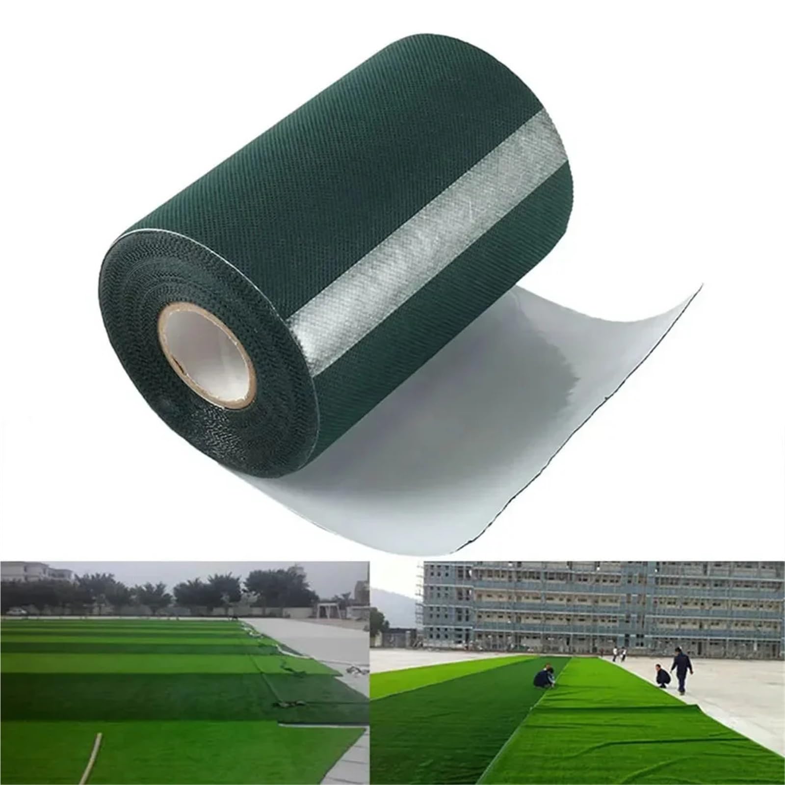 Nastro per giunti in erba sintetica Nastro adesivo for prato verde, tessuto for incollaggio di sintetico artificiale, senza colla, for giardino, autoadesivo(Green Single sided,100mmx10m)