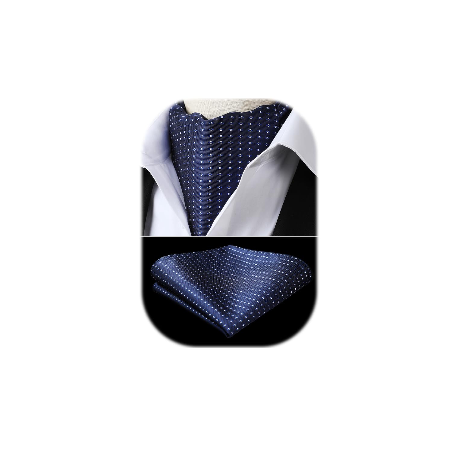 HISDERN Panuelo de lunares con lunares, panuelo de jacquard panuelo tejido y panuelo de bolsillo