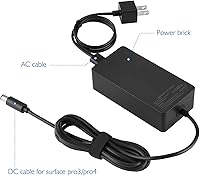 Vista 2 de Cargador de muelle de superficie, adaptador de CA de 15 V, 6 A, 90 W, cargador de batería para Microsoft Docking Station Surface Pro 4 Surface Book