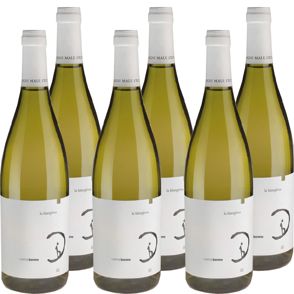 Barone Falanghina Igt Campania 2017|Vino Bianco Cantine Barone|I Vini del Cilento|Confezione da 6 Bottiglie da 75Cl|Idea Regalo|Il Vino della Dieta Mediterranea