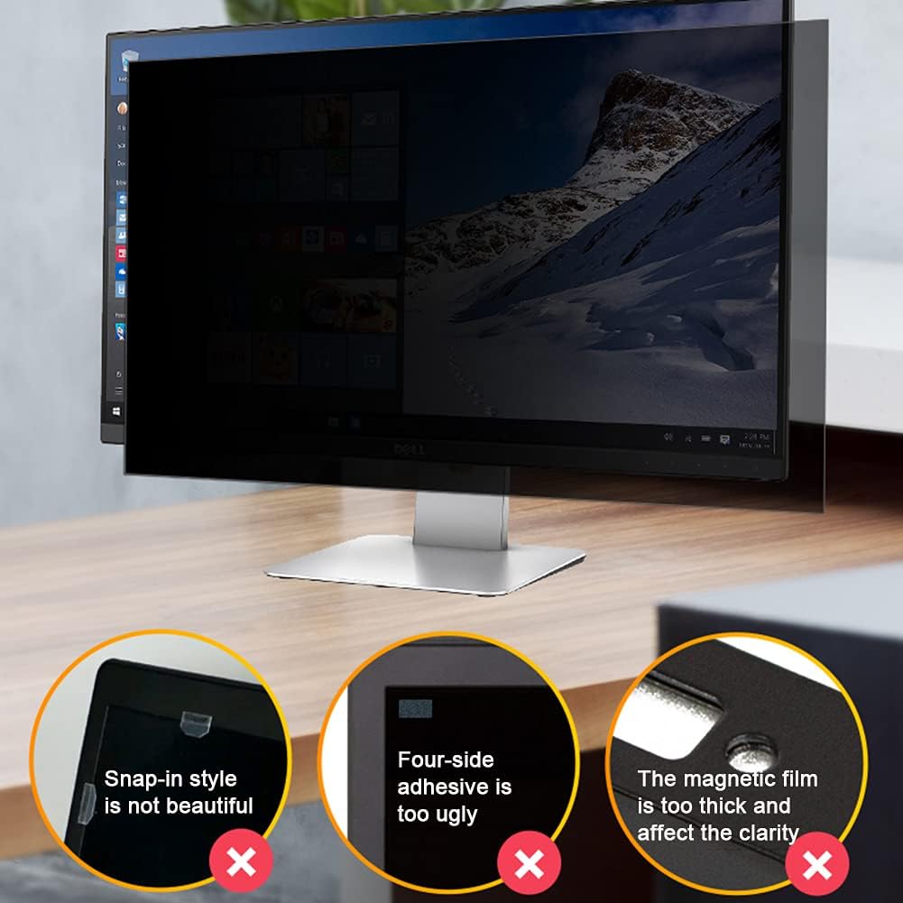 WSHA Removable Laptop Privacy Screen Filter for Widescreen Displays/Anti Glare Protection Film for Data Confidentiality,24inch(517.4x323.6mm)