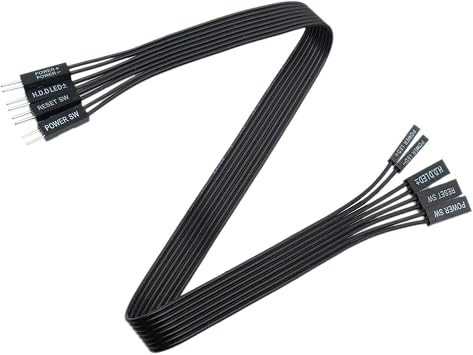1 PCS Motherboard Expansion Cable 24AWG Male to Female Hard Disk LED/PLED/Reset SW/Power SW/Motherboard Switch Extension Wire Black, 30 CM
