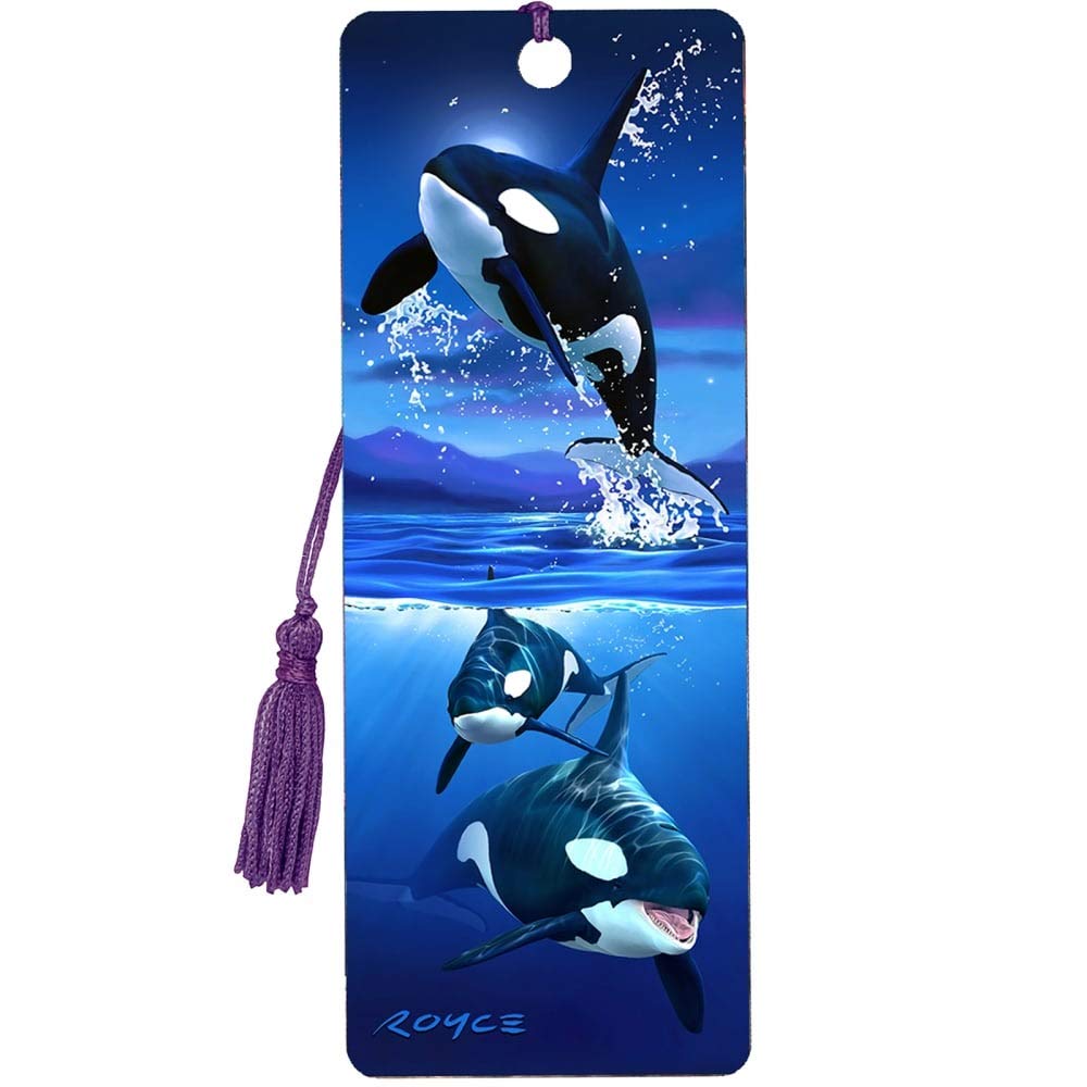 3D Bookmark - Orcas (Killer Whale) - Cheatwell Games