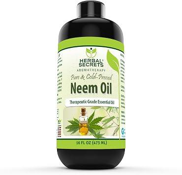 Herbal Secrets Neem Oil | 16 Fl Oz 473 ml | Pure & Cold Pressed | Therapeutic Grade Premium Herbal Supplement | Non-GMO | Gluten Free | Made in USA