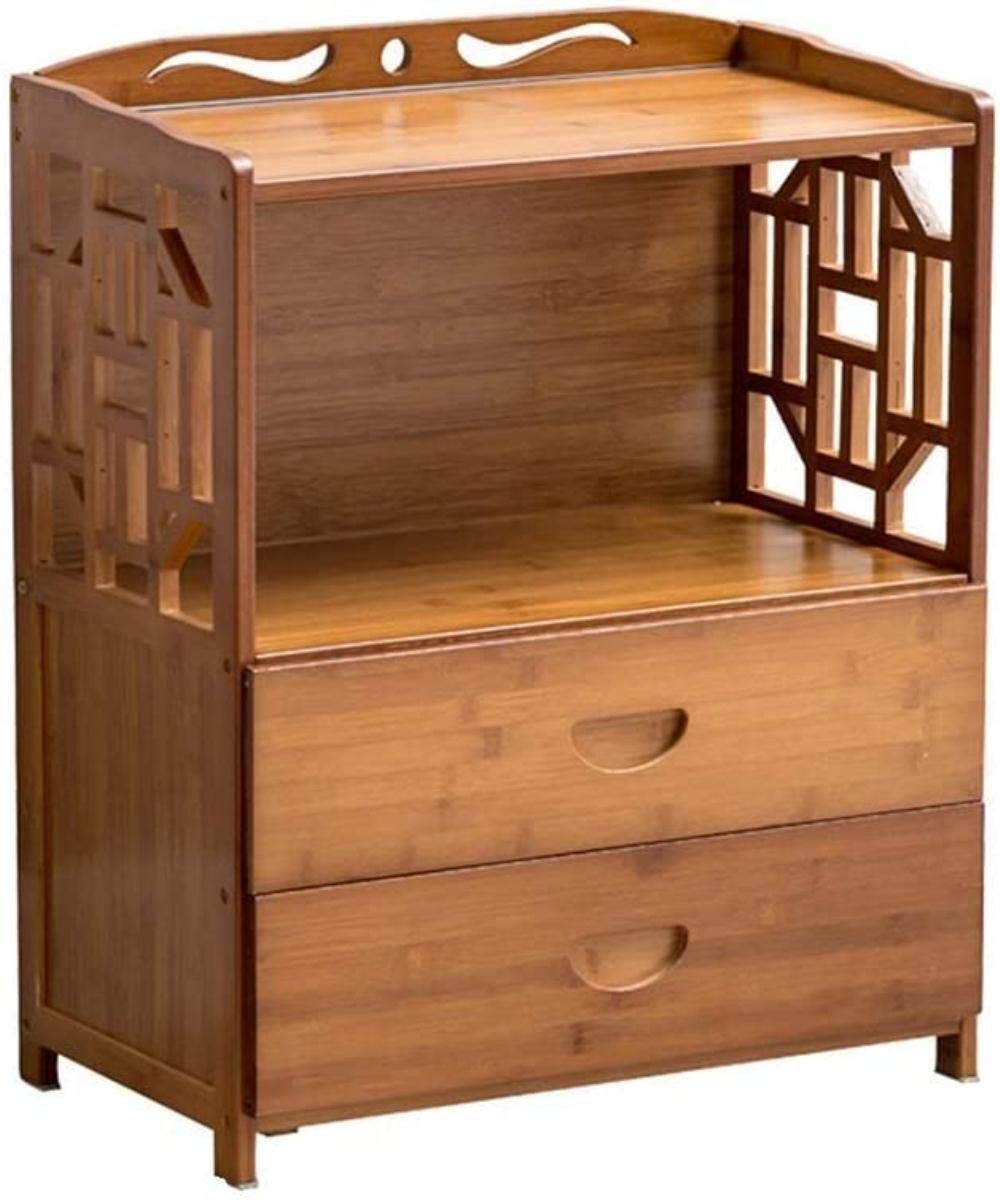 Table de chevet de salon en bois noble avec double tiroir de rangement
