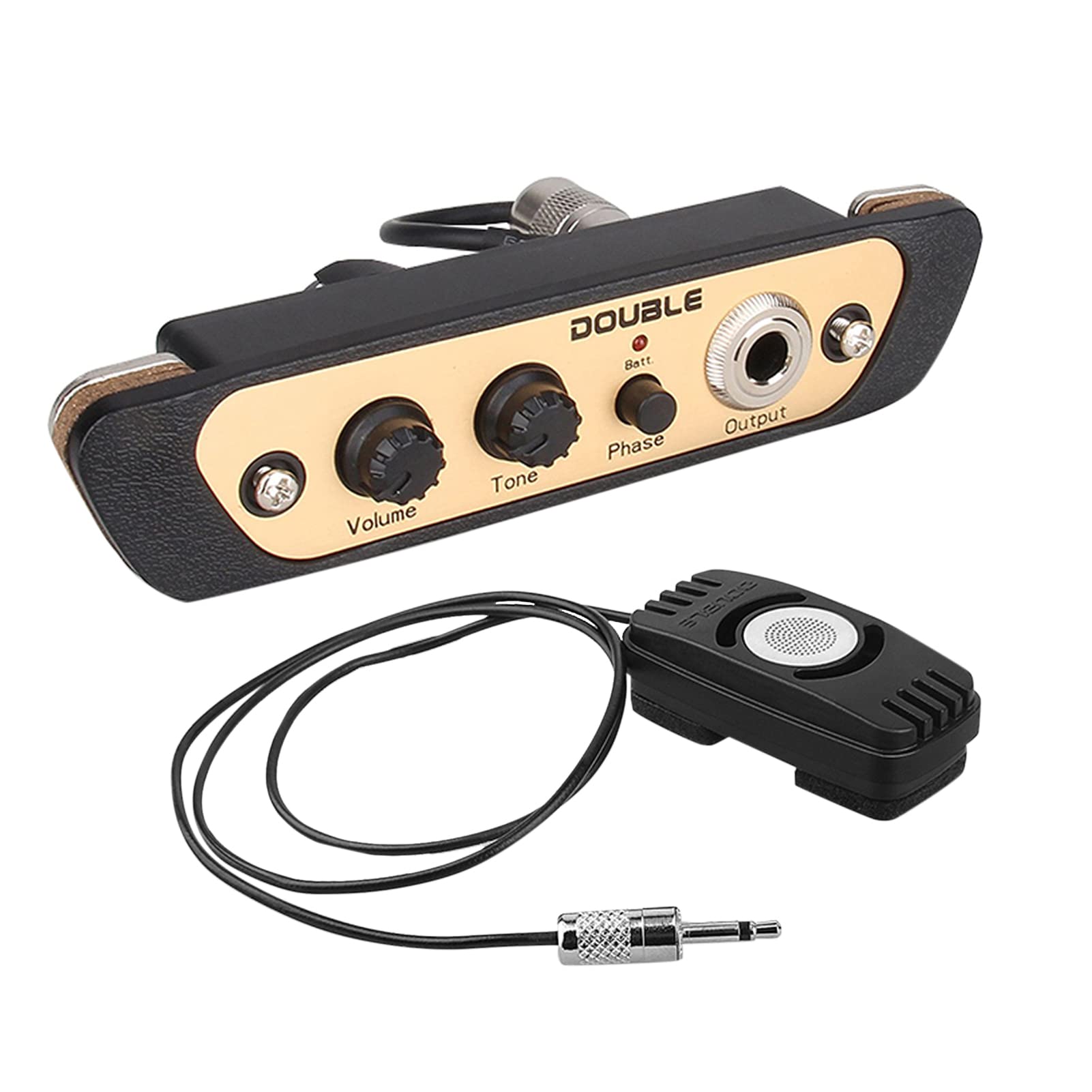 Fawoonu CJ01L Cajon Box Drum Preamp Pickup Musical Instrument Pickup with Mic 1/4 Inch Jack