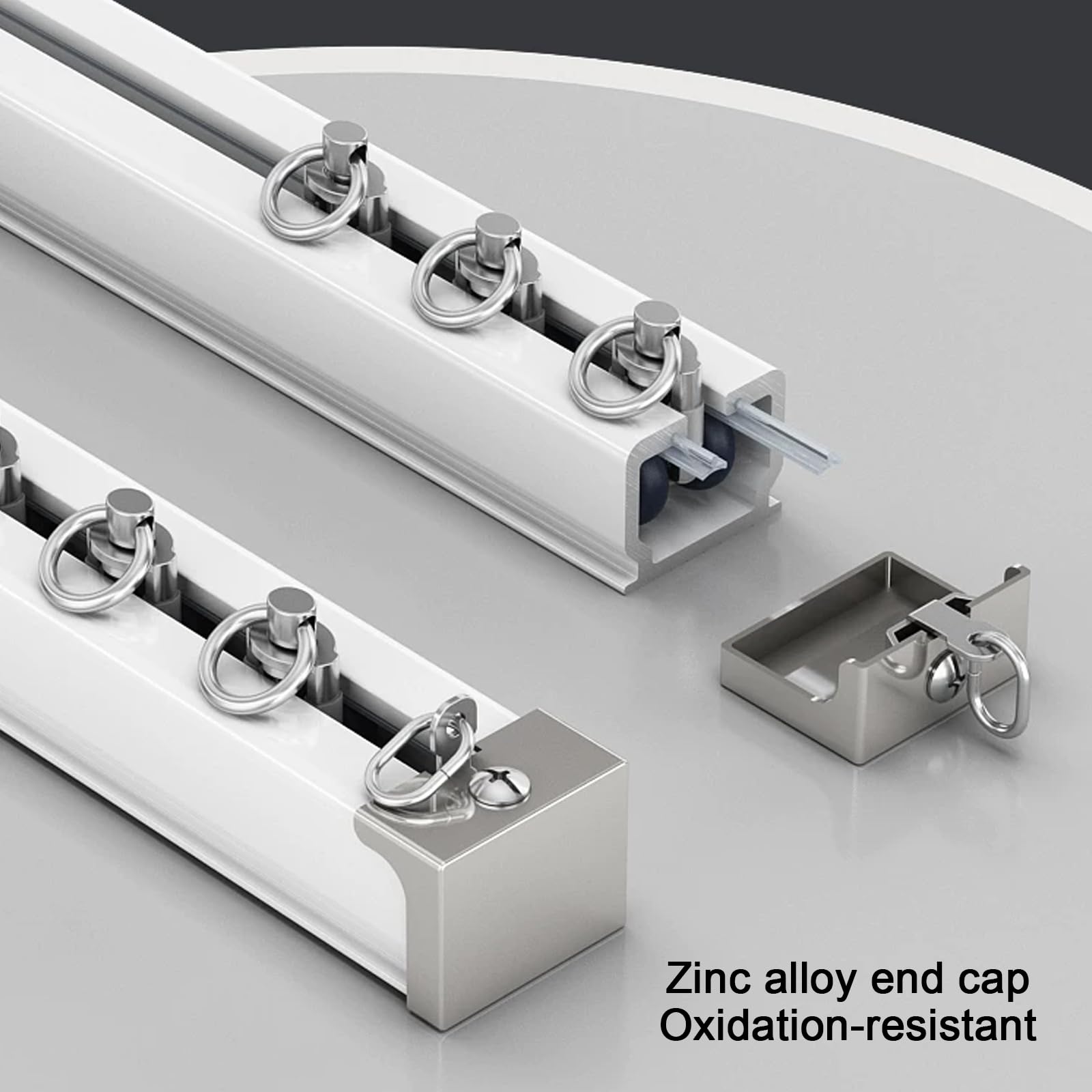 Rail de Rideau pour Plafond ou Mur,Roulement Silencieux,pour Fenêtres (3m,White)