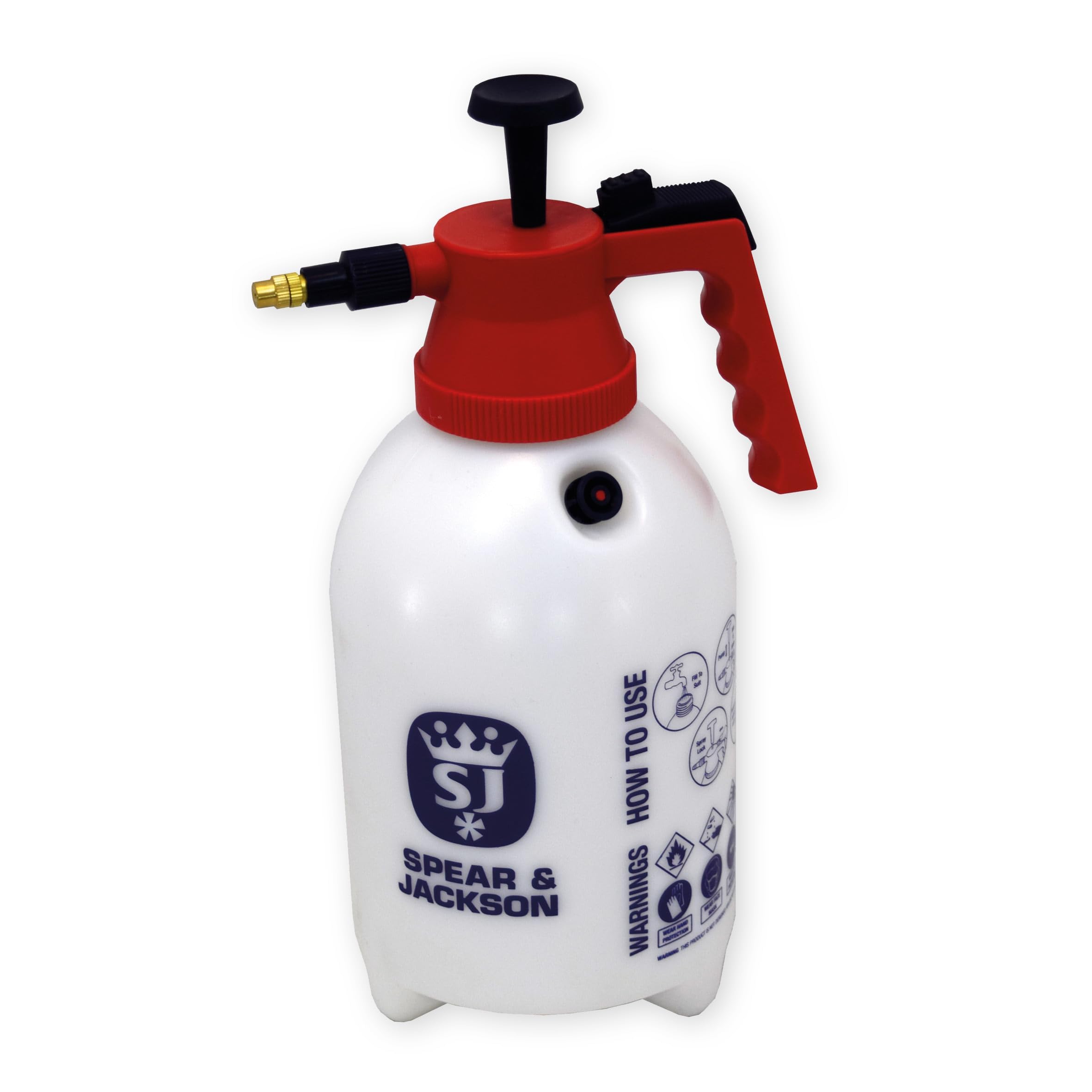 Spear & Jackson 2LPAPS 2 Liter (2 L) Garten-Drucksprüher – Verstellbare Messingdüse, Pumpmechanismus, frostfeste Flasche, arretierbarer Abzug, präzise Messskala
