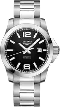 LONGINES 自動巻き腕時計 ブラック HYDROCONQUEST GMT 自動巻、ステンレススティールとセラミック