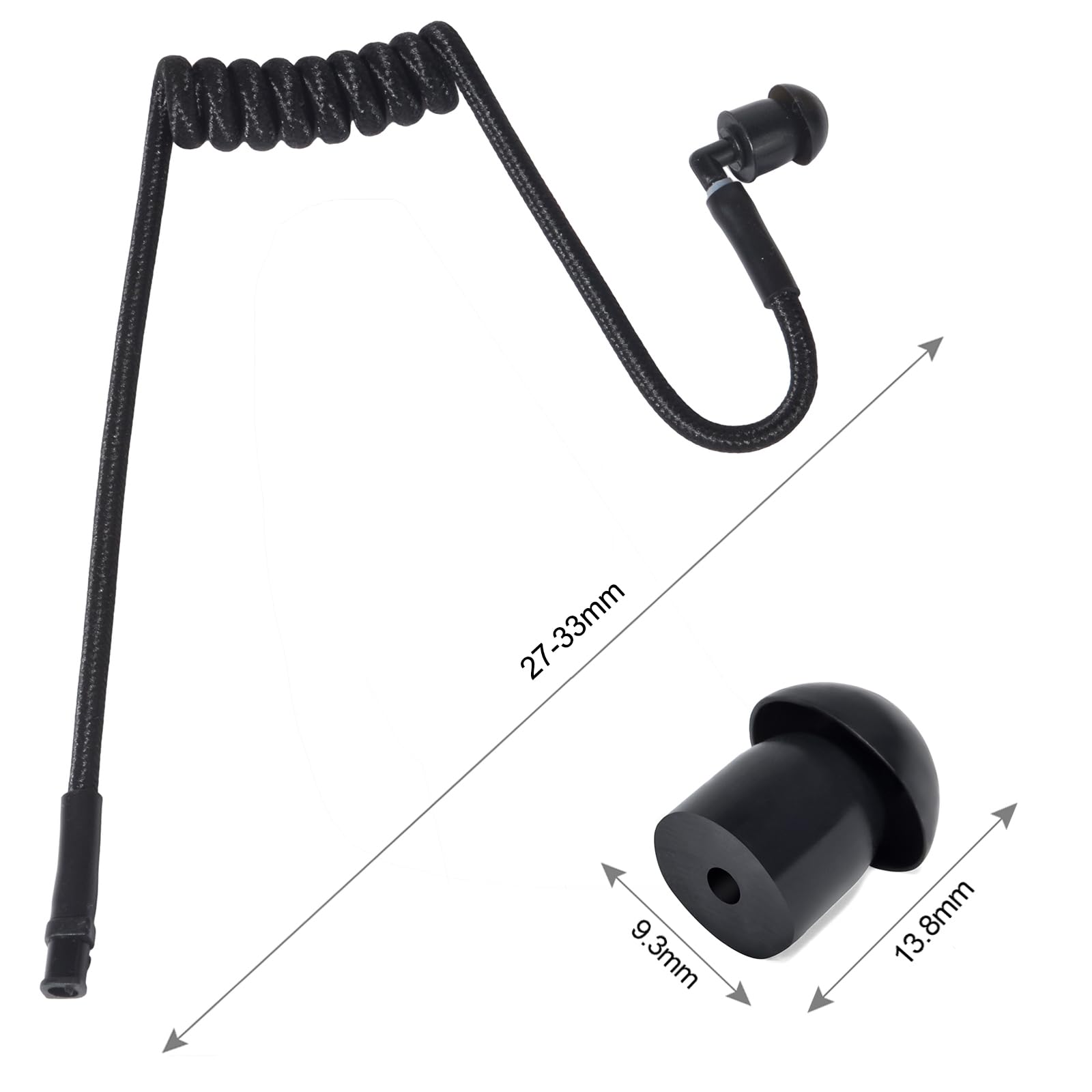 HYS Tubo acústico de Nailon. Accesorios para radiocomunicaciones, para Auriculares de policía de Seguridad (Negro) — view 2