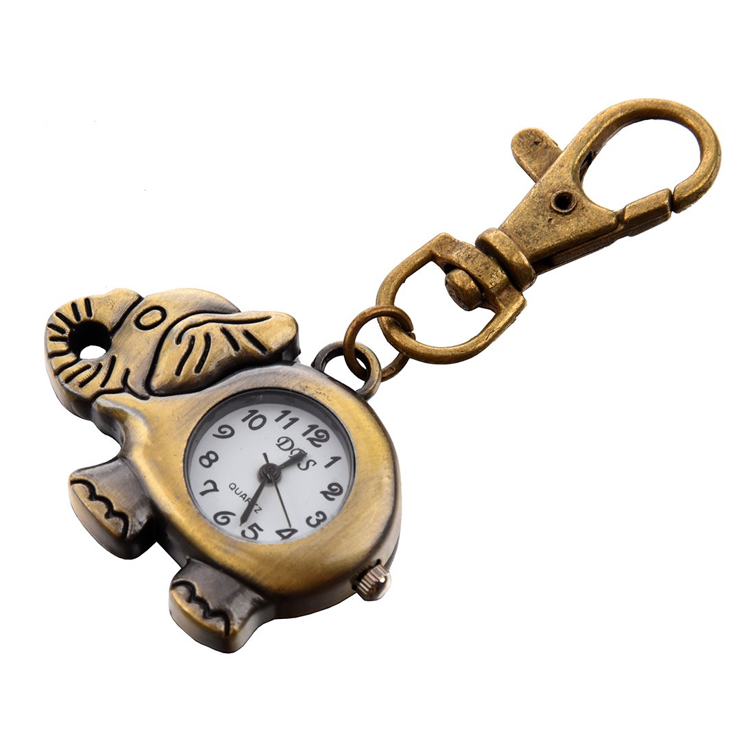 TAINDUTAINDU Viudecce(R) Bronze Tone Elephant Pendant Lobster Hook Keyring Watch