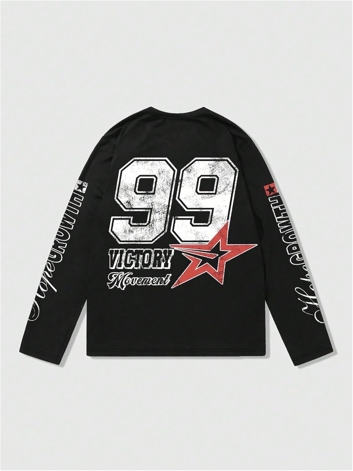 GORGLITTER Men's Y2k Graphic Shirts Streetwear Oversized Long Sleeve Crewneck Vintage Tee Tops - Image 2