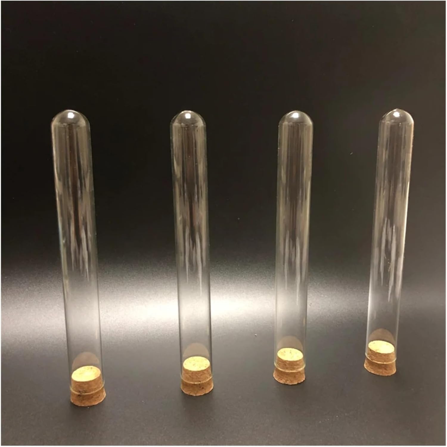 100 Pieces/Pack 12x75mm Lab Round Bottom Glass Test Tube with Cork Laboratory Glassware