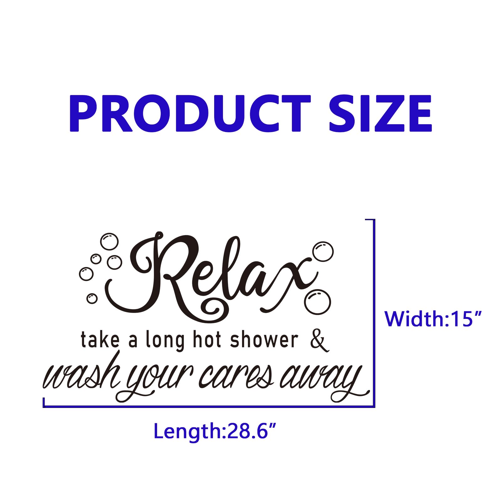 Inspirational Bathroom Quotes Wall Decals: Home Shower Vinyl Art Family Wall Stickers - Relax Shower 28.6" X 15" - Image 3
