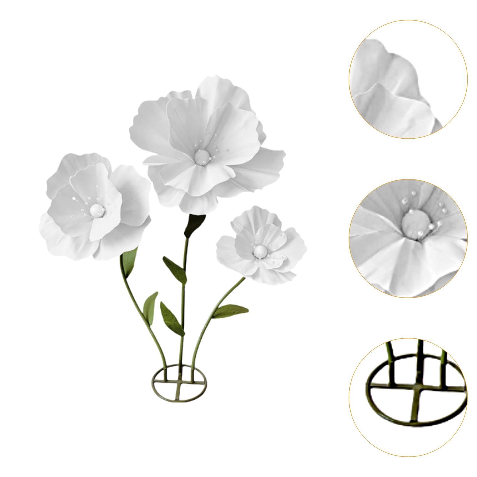 TISHITA Fiore Artificiale Decorazione per Eventi Oggetto di Scena per Feste Allestimento per Vetrine Realizzato in Schiuma PE Adatto per Negozi, Bianco