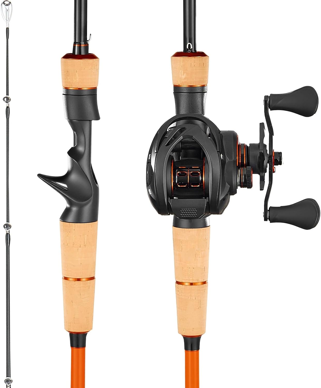 VEVOR Rod and Fishing Reel Combo, IM7 Carbon Fiber Baitcasting Rod and ...