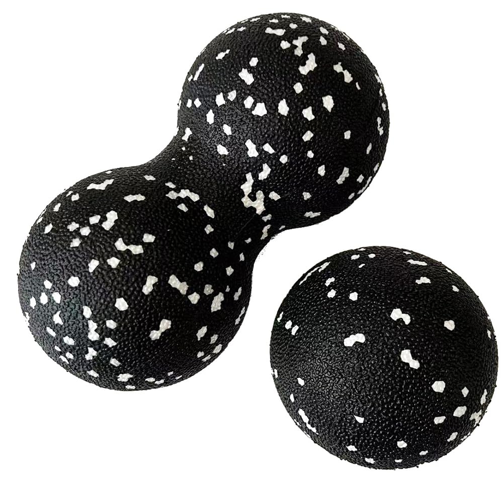 TOMVAES2Pcs Epp Peanut Balls Set, Self Massage Ball, Peanut Massage Balls, Muscle Roller for Spine, Fascia, Neck, Trigger Point Massager rollators, Peanut Ball 16cm & Massage Ball 8cm White (White)