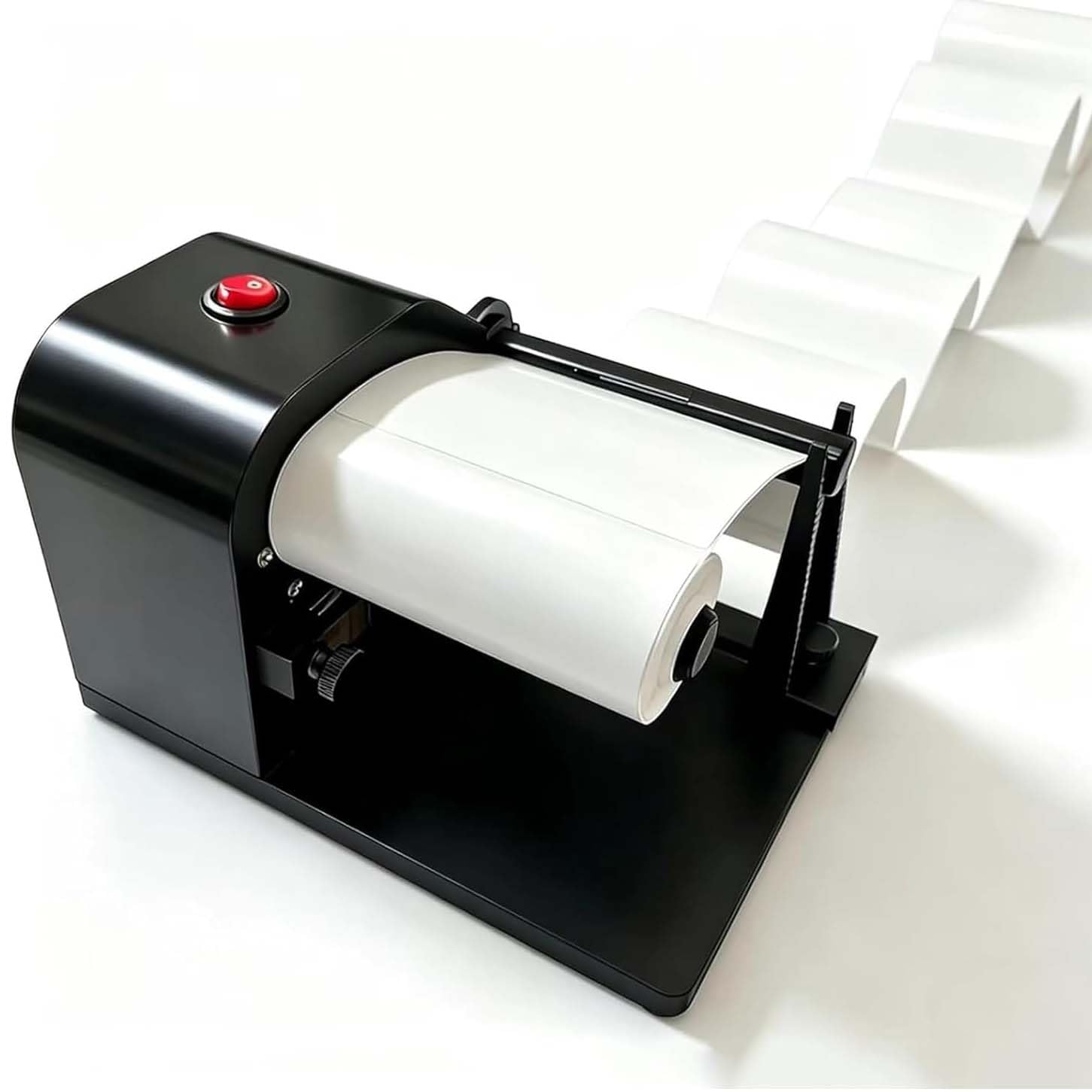TYQMYSM Label Rewinder Machine, Electric Adjustable Width Receipt Sticker Rewinding Device with 14.5Mm Core Shaft, Fit for Portable Printer in Express Warehouse, Retail Shop