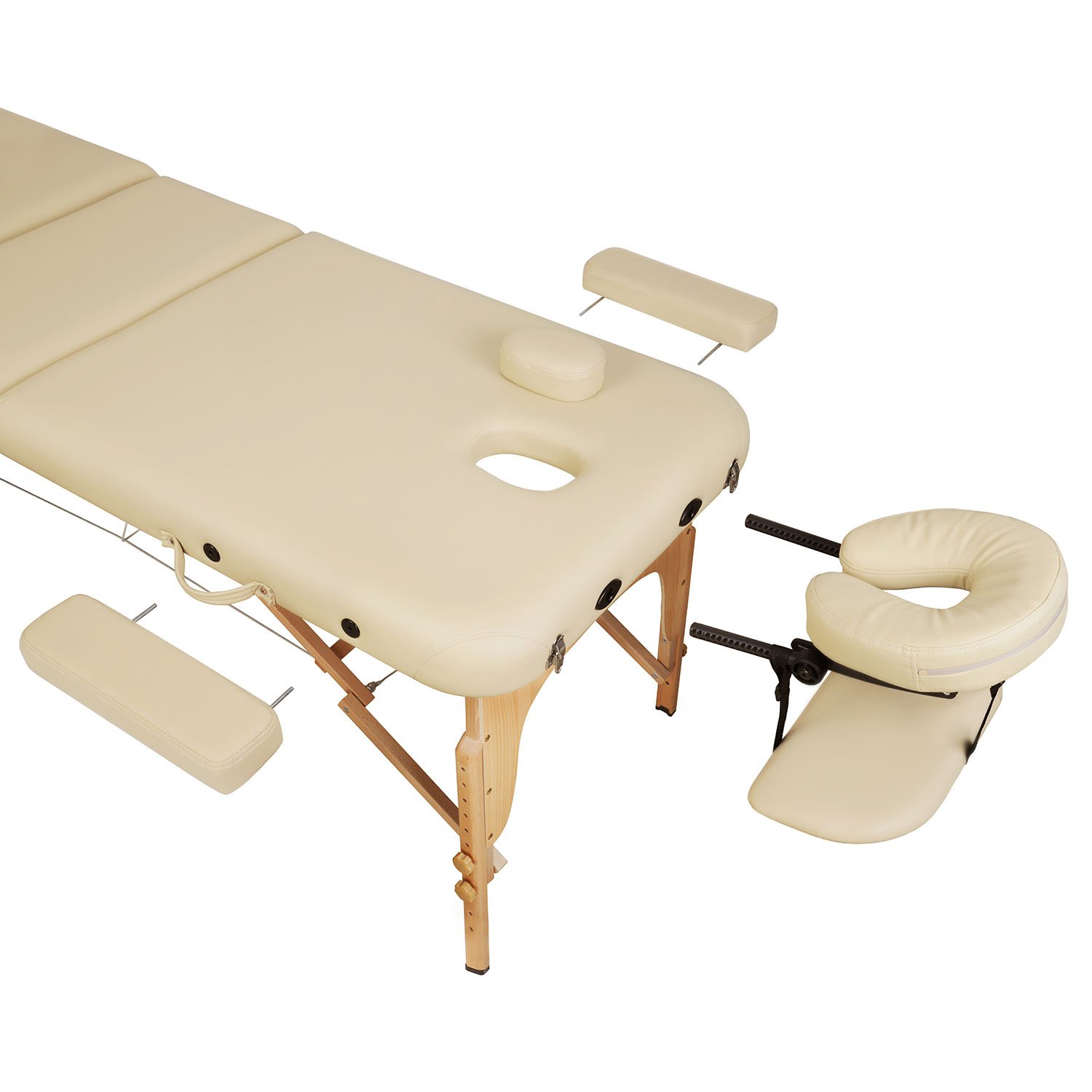 Massageliegen Bett Massagetisch kosmetikliegen Kosmetik Liegen dreifach tragbare mit Hölzernen Füßen Deluxe Professionelle leichte Kostenlose Tragetasche