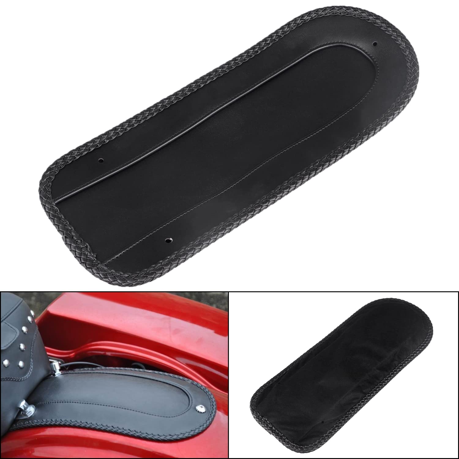 Noir moto pu cuir garde - boue arrière Bib cuir Harley Springer softail Heritage Classic flstc EFI flstci siège simple 2006-2017