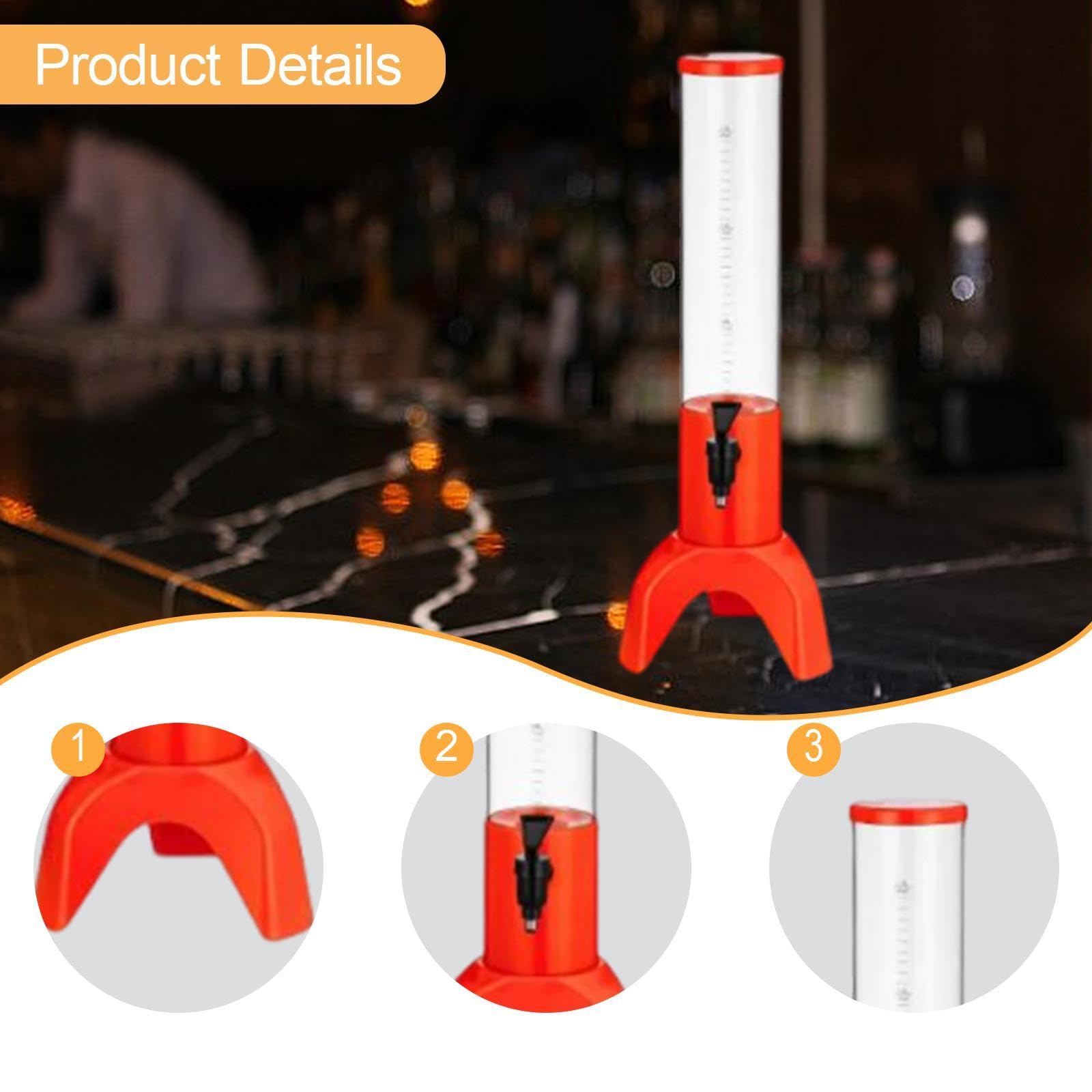 Dispensador de Bebidas Mimosa con Grifo Cerveza, Ideal para Y Fiestas en Casa, Naranja 1.5l, Individual