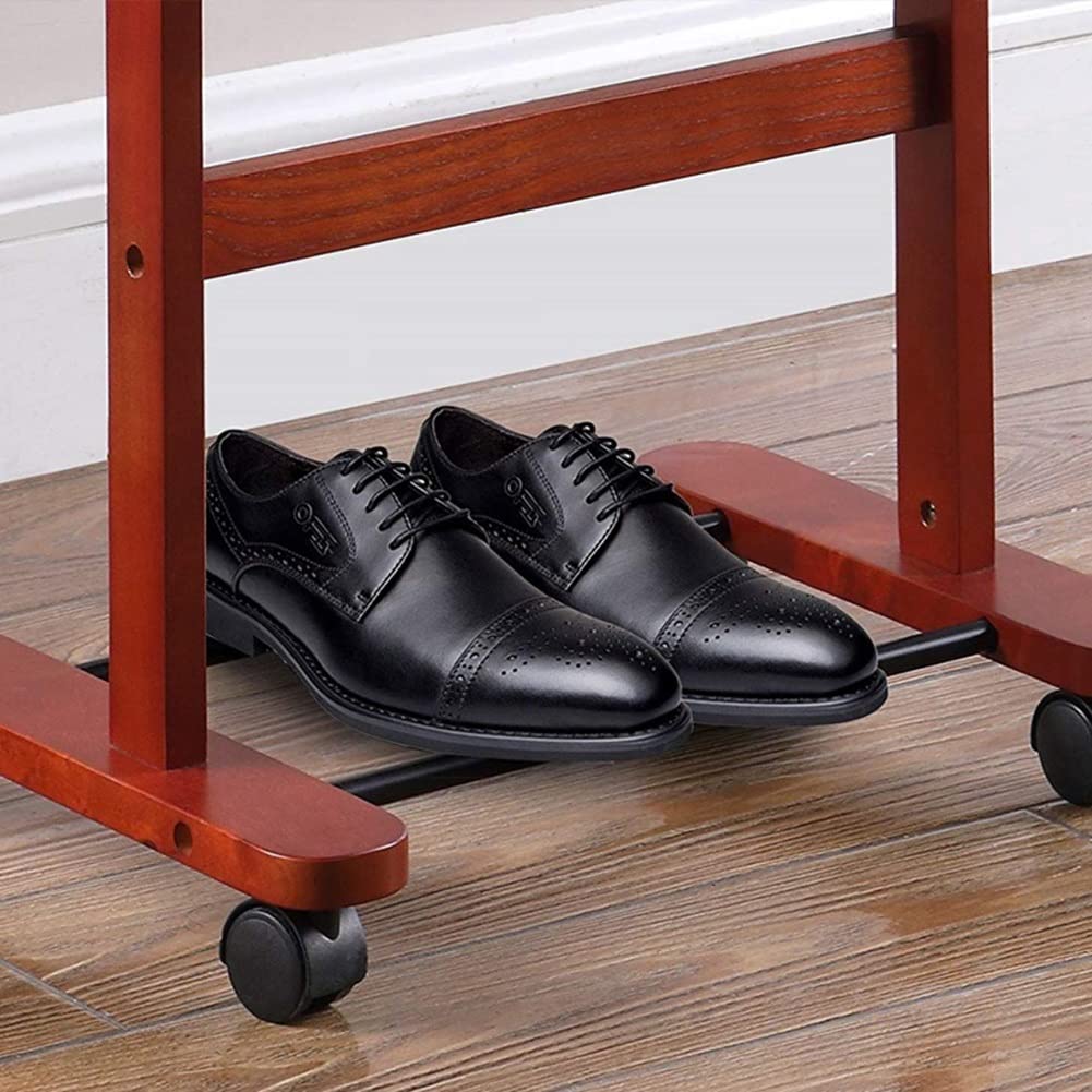 Rollständer aus Holz und Metall, stilvoller Schrank-Organizer für Hosen, Krawatten, Gürtel, Schuhregal, perfekt für modische Aufbewahrungslösungen für Herren