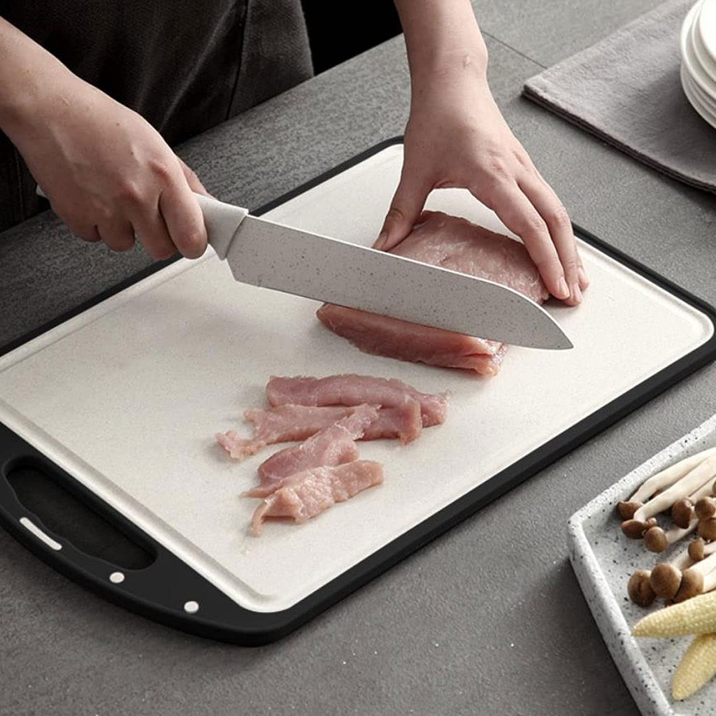 Tagliere in Acciaio Inox e Grano in Acciaio Inox e Grano Durevole, Facile Maniglia, Groove di Succo e Maniglia Facile da Pulire, taglieri Multiuso (Size : 15INCH)