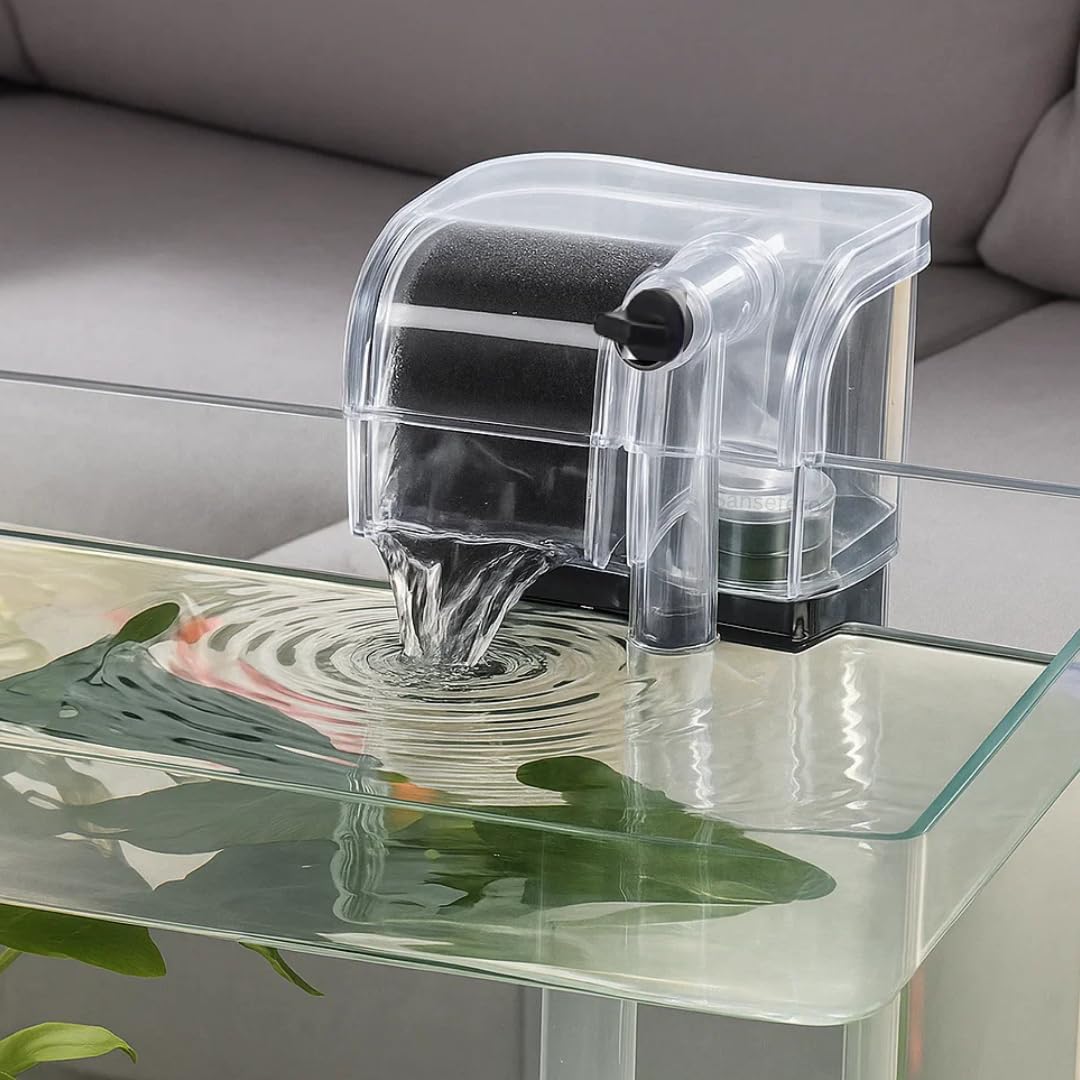Mini Nano Hang of Filter 12 litres Nano Tank Filter for Small Aquarium Fish Tank and Bowl with Filter Sponge (LY-609)