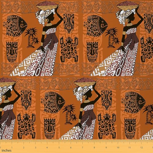 Frican femmes thème Tissu 92x150cm, motif africain Tissus au Metre, décoration Ethnique africaine Tissu de décoration d'intérieur haute couture