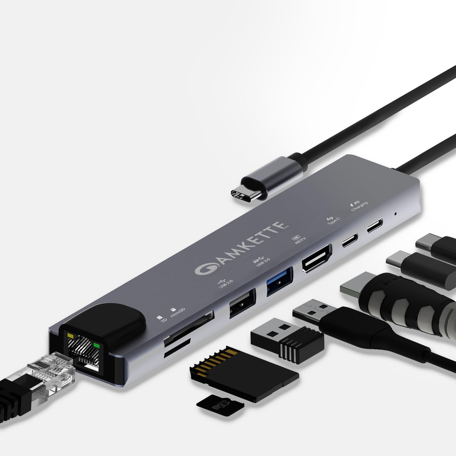 Sponsored Ad - 8-in-1 Type C Hub/Docking Station with 100W Power Delivery&USB C Data Transfer Multiport Adapter with 4K HDMI,USB 3.0,100 MBPS Ethernet,SD/TF Card Reader,for All Type C Devices-MacBook,Laptops