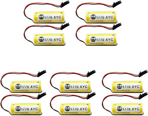 10 Pack 1770-XYC Lithium Battery 3V 1800mAh for 1770-XYCA 1770-XYB 1756-BA1 with Black Plug