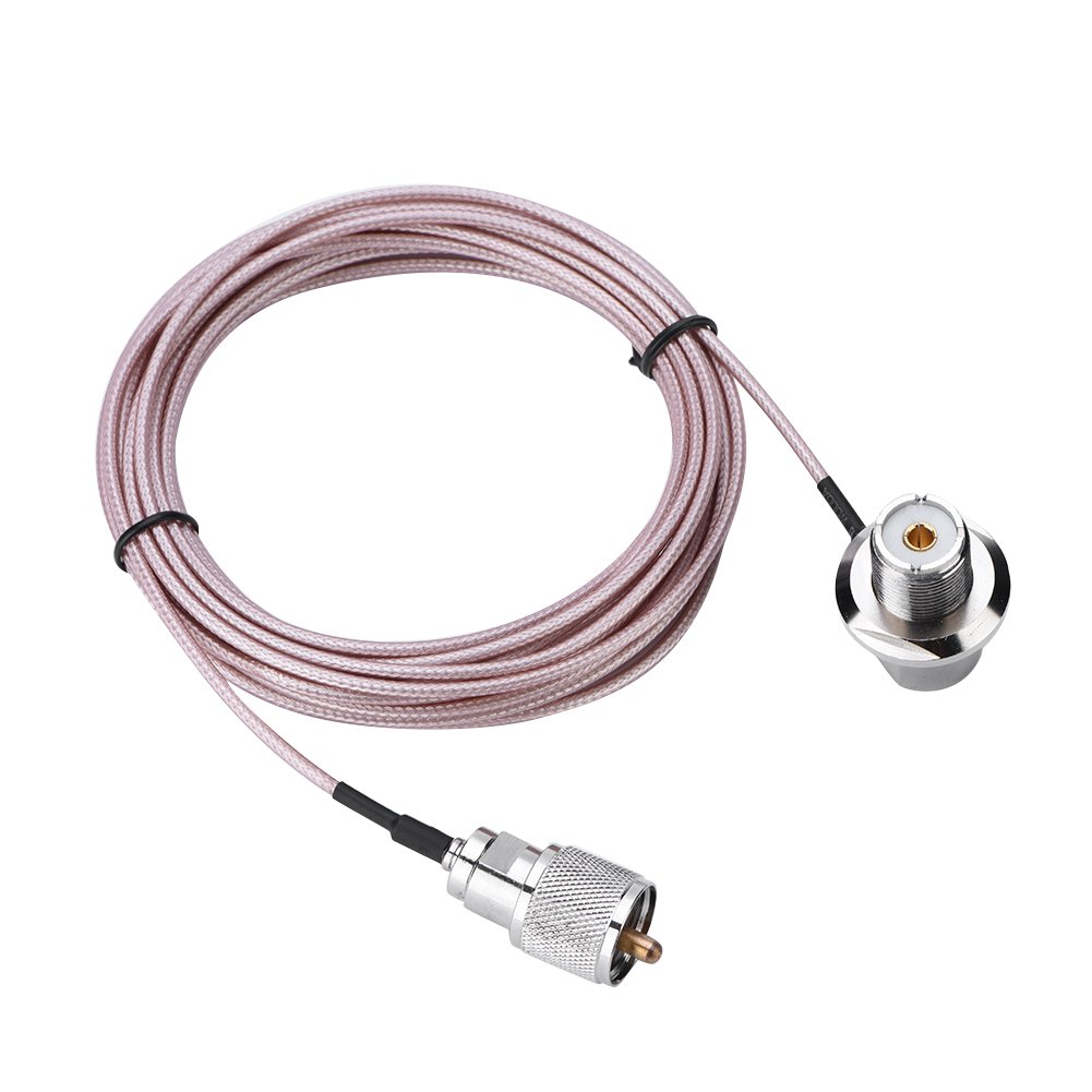 Richer-R 5M 16FT同軸ケーブル UHF PL-259オス～メス型アダプター 移動無線アンテナ対応