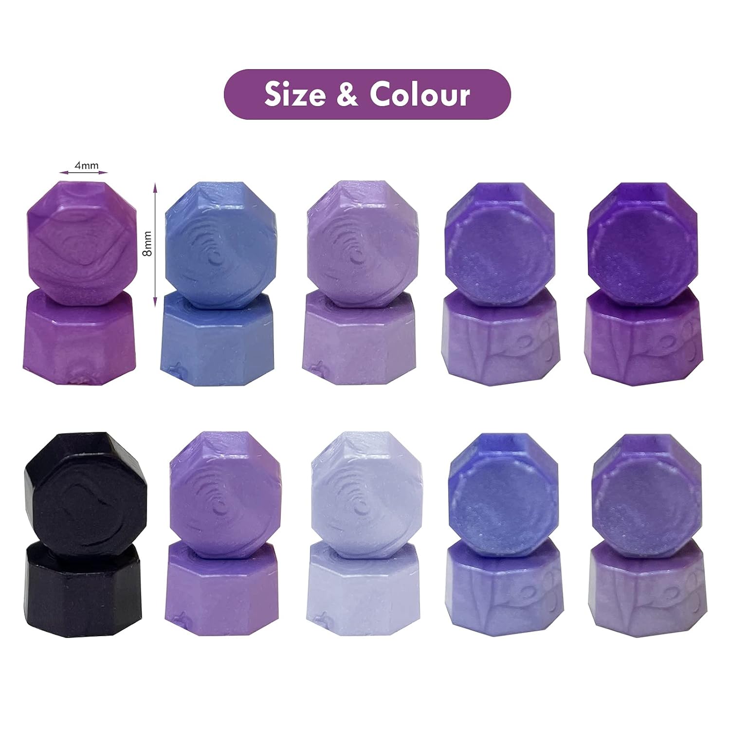 Sealing Wax Beads, 200PCS Purple Wax Seal Beads, Boxed Retro Stamp Wax Sealing Beads for Wedding Invitations Cards, Envelopes - Image 3