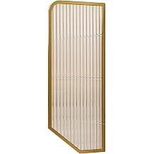 Commercial Urinal Partition Privacy Screen, Wall Mounted Tempered Glass Toilet Divider, Stainless Steel Frame Baffle Panel for Men Public Restroom Office BathroomGold,4pcs