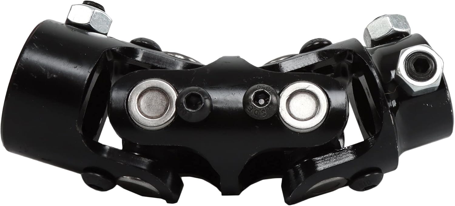 Partsflow Universal 1" DD X 3/4" DD Black Double Steering U Joint Coupler Column to 3/4" Shaft Angle of Up to 38 Degrees