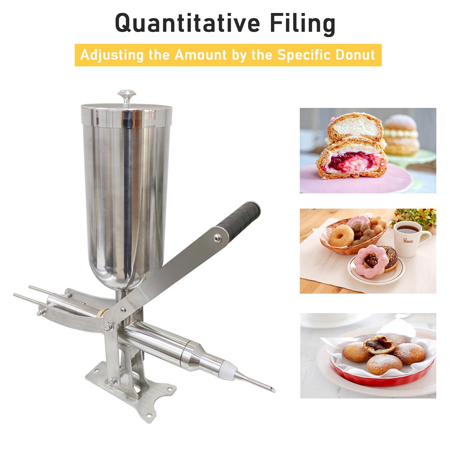 5L Manual Spanish Churro Filler Commercial Stainless Steel Spanish Latin Fruit Machine Churro Donut Cream Filling Machine for — view 5