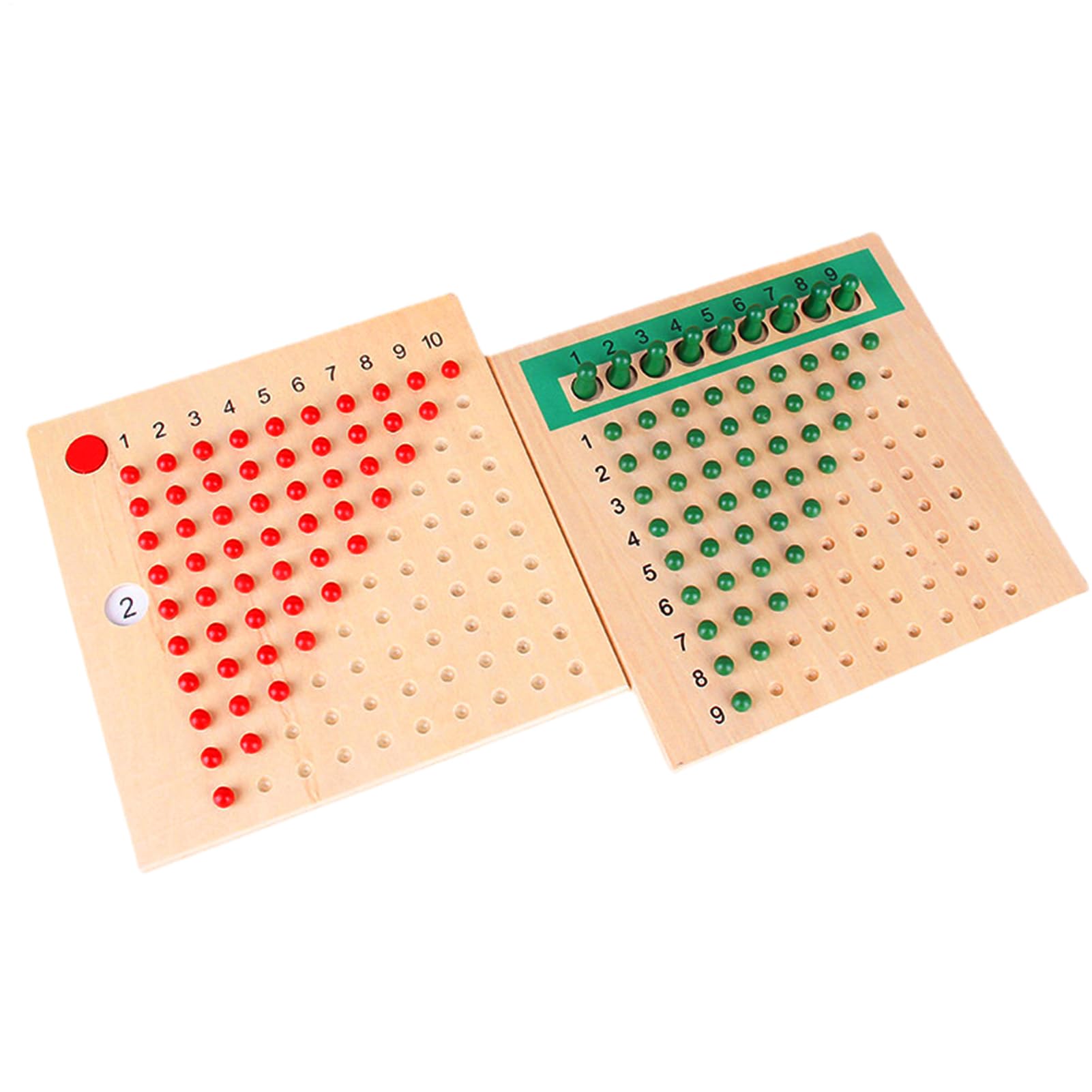 Tablero para multiplicaciones de madera – Atrae el interés de los niños, tablero para multiplicaciones y divisiones de material matemático de madera real, juguetes para el aprendizaje