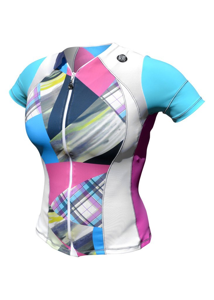 De Soto Femme Skin Cooler Tri Top - Short Sleeve - WFVSC1-2018 (Multi Print, Large)