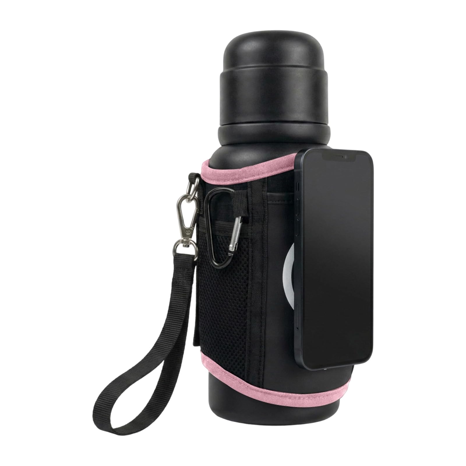 Tsophreniq Equipment Bottle Holder with Card Holder and Keychain Breathable Fabric for Active Lifestyles Travel Friendly Bottle Accessory