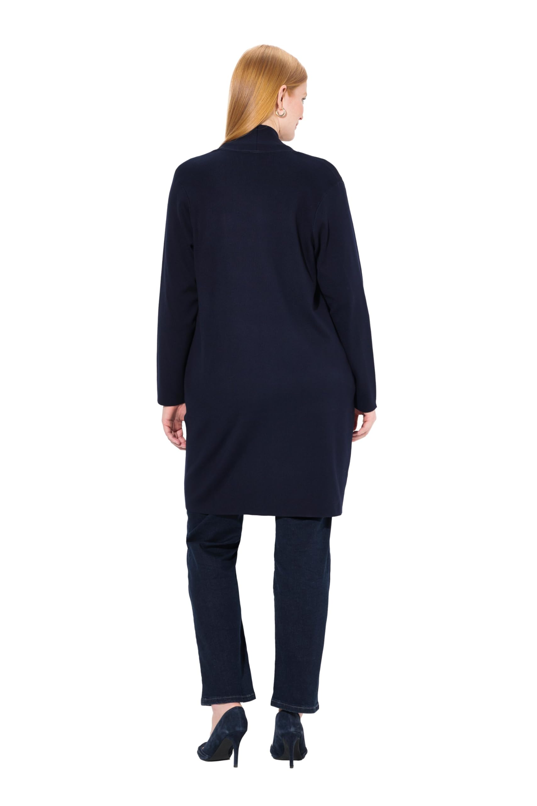 Ulla Popken Kardigan Kobiety Strickjacke, Lange, Offene Form, Weicher Feinstrick