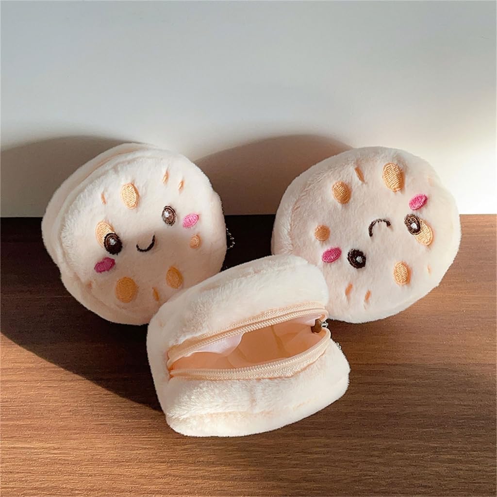 Soft Fleece Coin Bag Cartoon Pad Shape Spacious Interior Easy To Clean For Daily Use