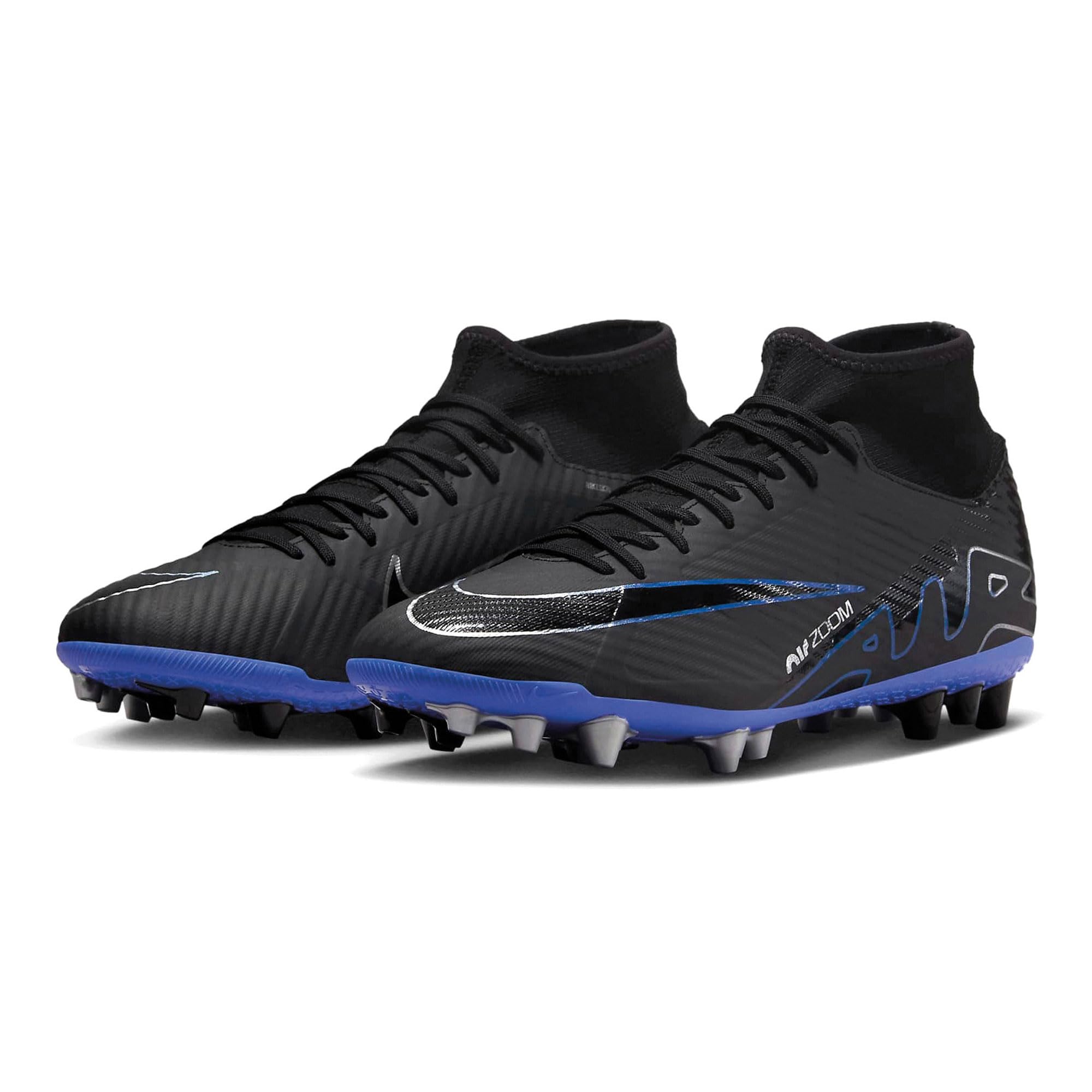 NikeMen's Superfly 9 Academy Soccer Cleats (DJ5622-040) - Size 8.5, Black/Hyper Royal/Chrome