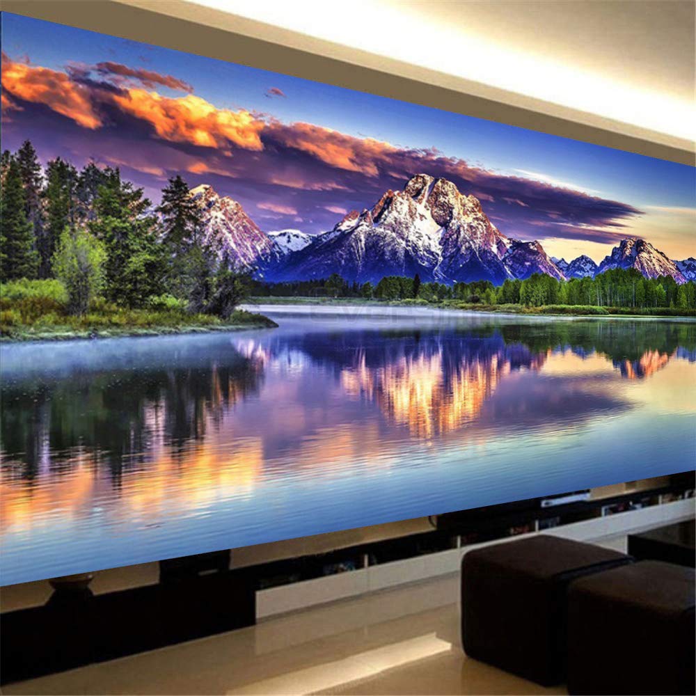 Nicole Knupfer DIY Diamond Painting 5D Diamant Painting Naturlandschaft Landschaft Set Full Drill Stickerei Groß Bilder Diamonds Malerei für Home Wand Dekor (A,120x50cm)