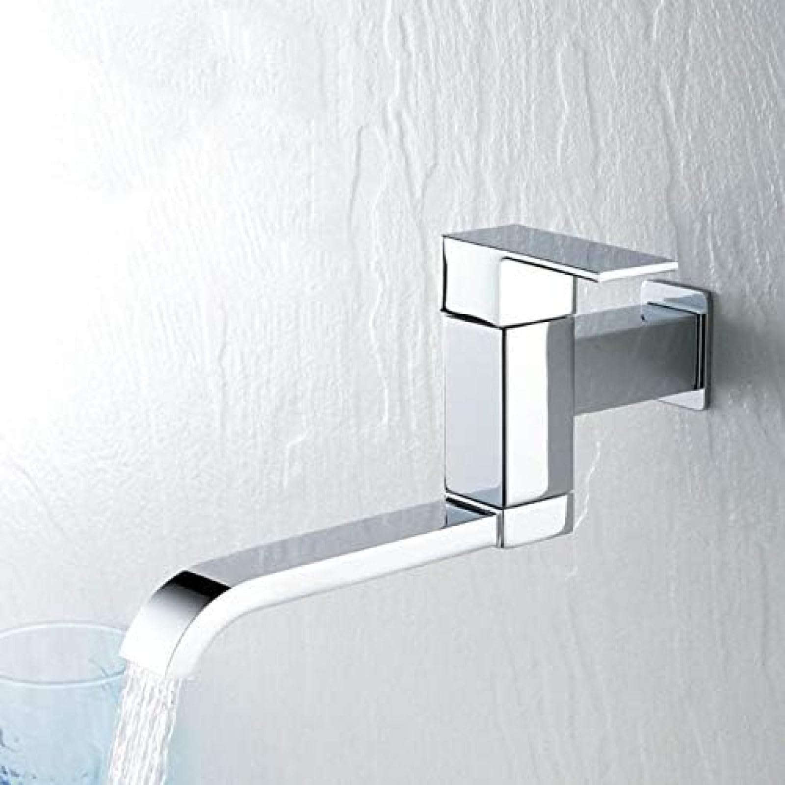 ZYCHSJXA Chrome Cold Bathroom Faucet Single Handle Tap Wall Mount Long Swivel Spout,Kitchen faucets
