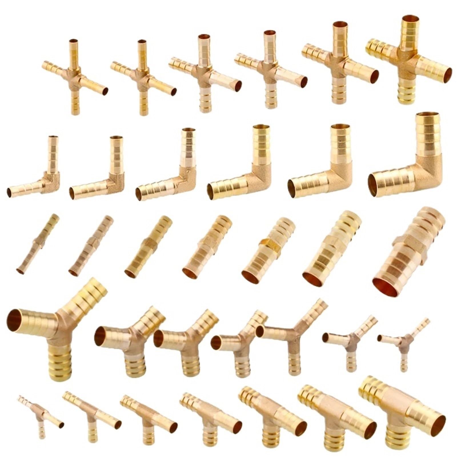 Brass T X Y U Type 4mm 6mm 8mm 10mm 12mm Splicer Pipe Fitting Hose Barb Copper Barbed Connector Joint Coupler Adapter(3way -Y,16mm Barb)
