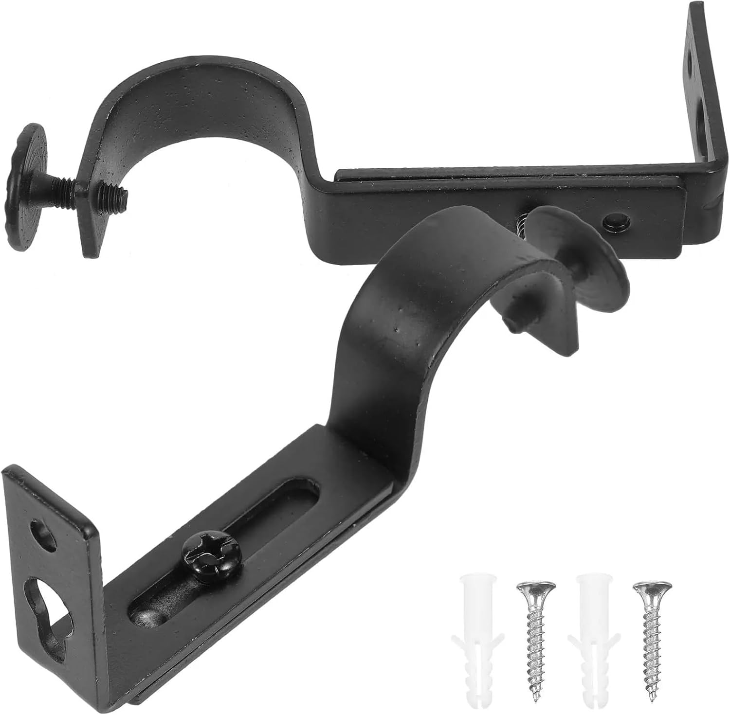 6Pcs Curtain Rod Brackets Wall Mount Hardware Hooks