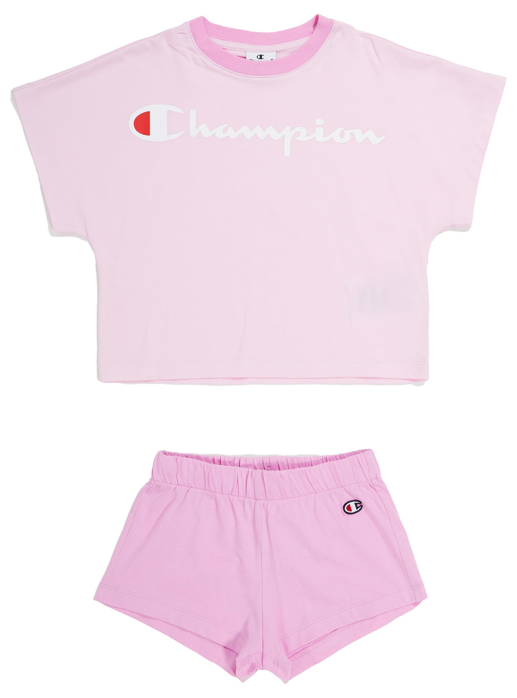 Champion Legacy Icons G Crewneck Camiseta & Shorts Completo para Niñas