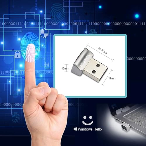 Miniatura 7 de ARCANITE Lector de huellas dactilares USB para Windows 1110 Hello Desktop, ordenador portátil, 0.05s 360 grados sensor de seguridad dispositivo de